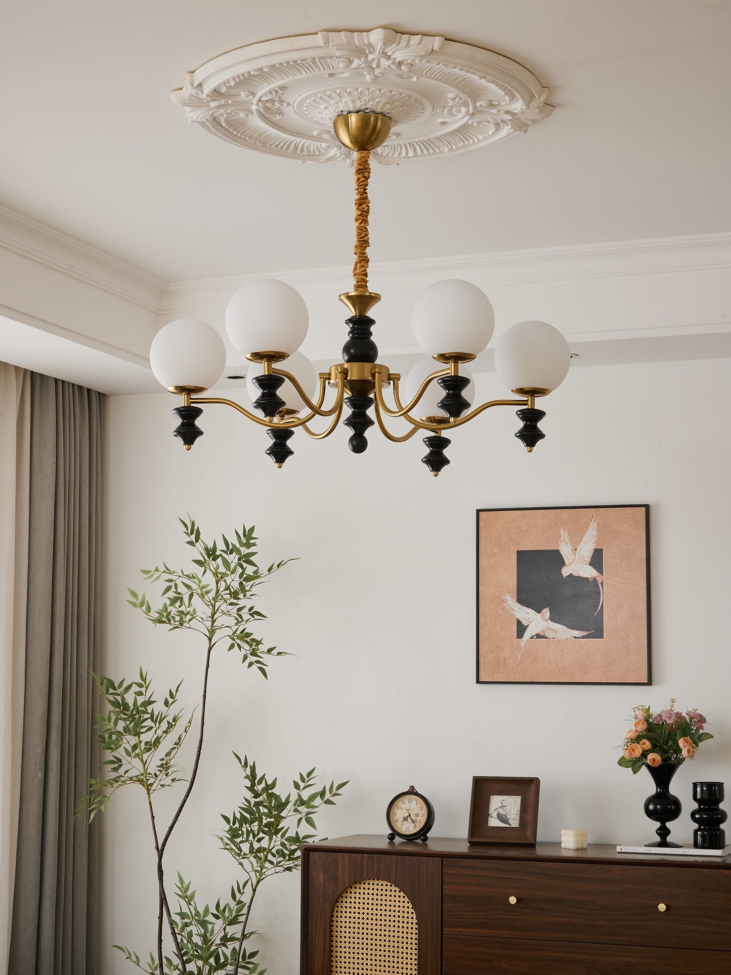 Cadence Chandelier - Elegant Design with Adjustable Height & LED Light