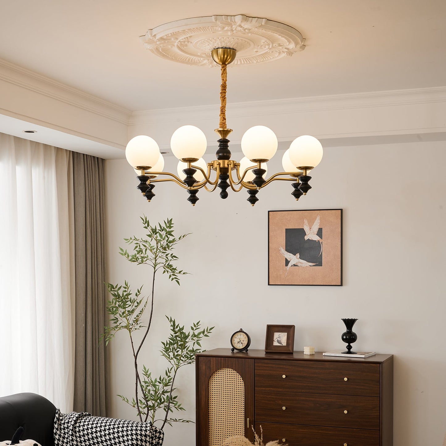 Cadence Chandelier - Elegant Design with Adjustable Height & LED Light