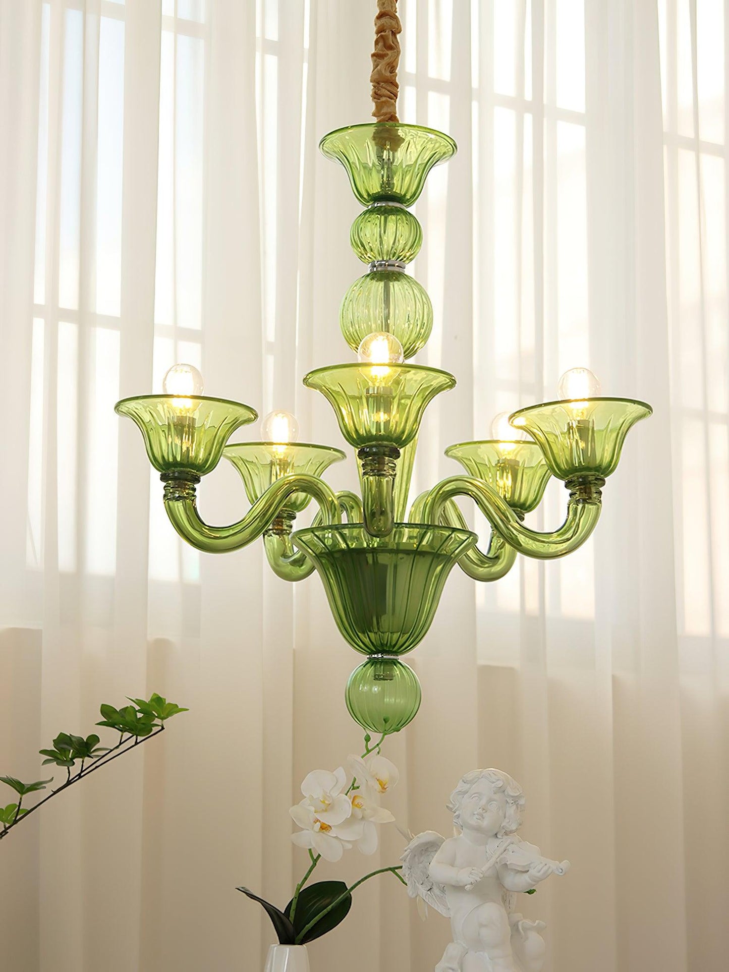 Calle Rafina Chandelier - Elegant Design with Adjustable Height & LED