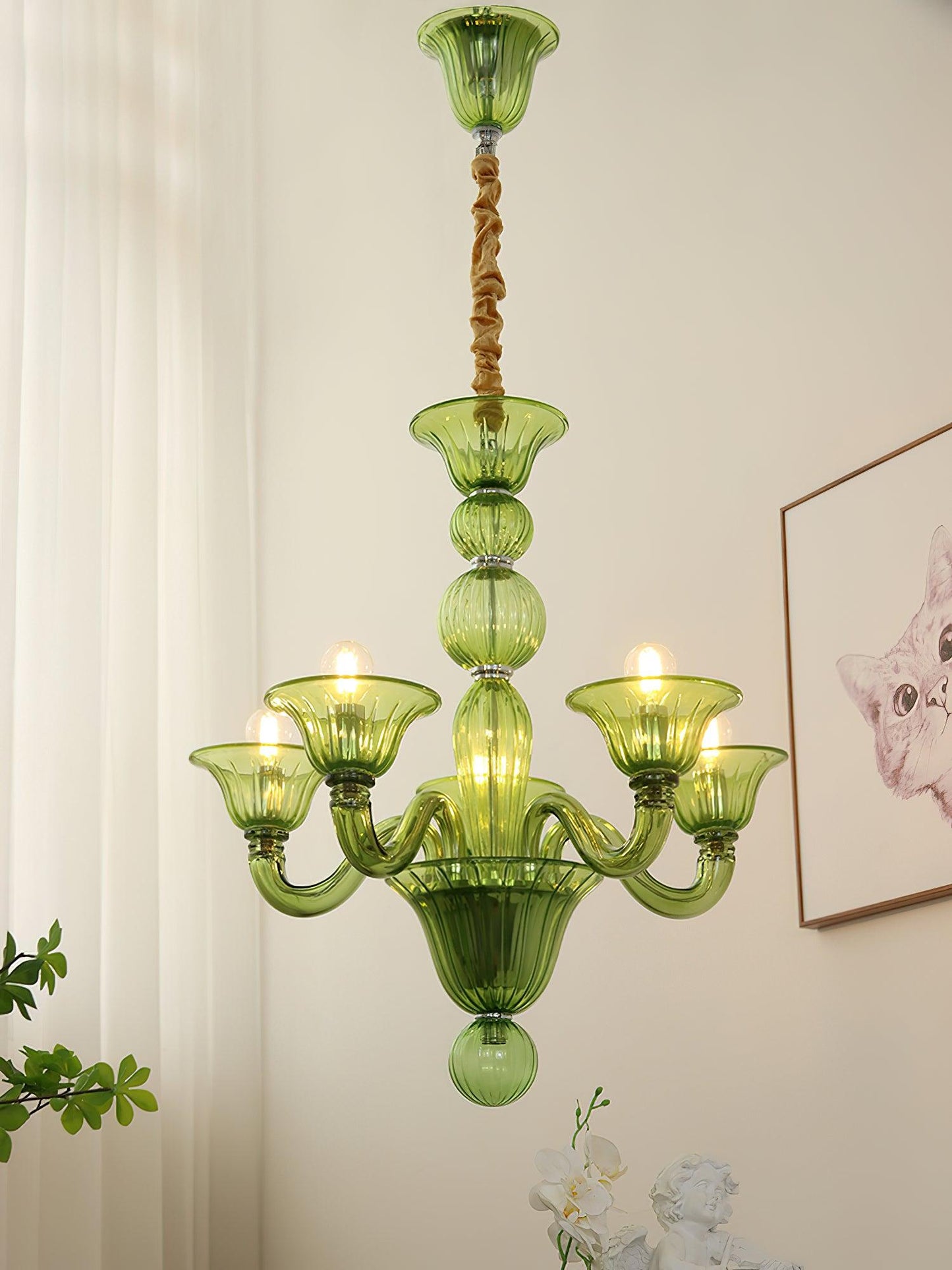 Calle Rafina Chandelier - Elegant Design with Adjustable Height & LED