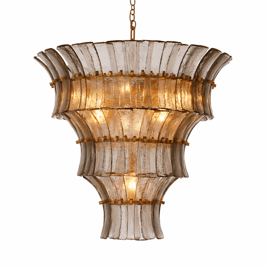 Calyra Tiered Glass Chandelier - Elegant Design, Adjustable Height