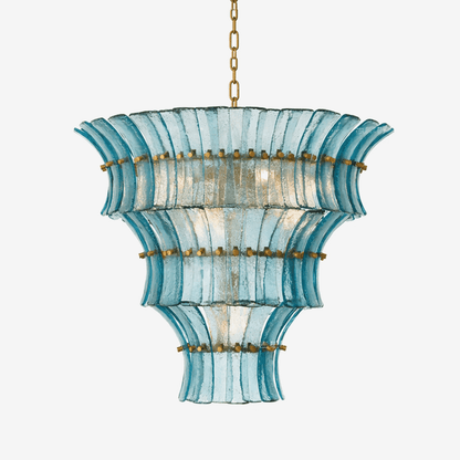 Calyra Tiered Glass Chandelier - Elegant Design, Adjustable Height