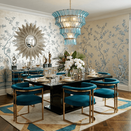 Calyra Tiered Glass Chandelier - Elegant Design, Adjustable Height