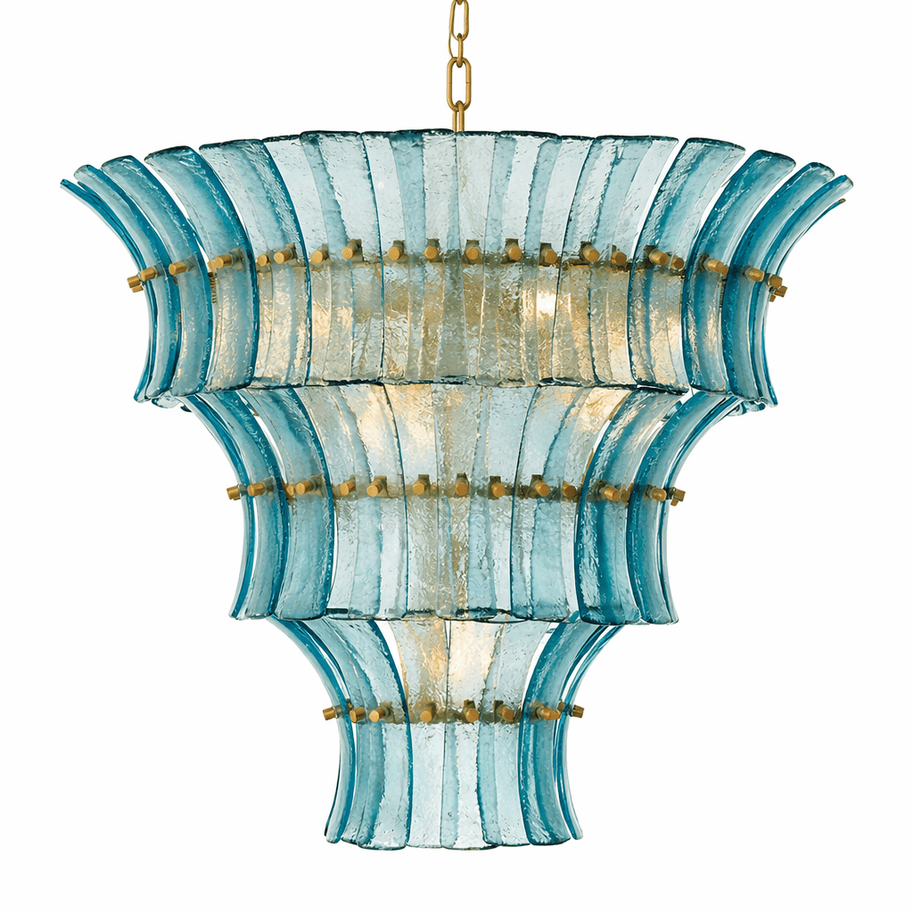 Calyra Tiered Glass Chandelier - Elegant Design, Adjustable Height