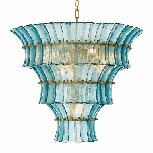 Calyra Tiered Glass Chandelier - Elegant Design, Adjustable Height