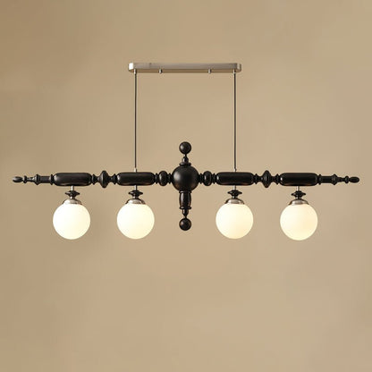 Elegant Wooden Chandelier with Adjustable Height and LED Compatibility