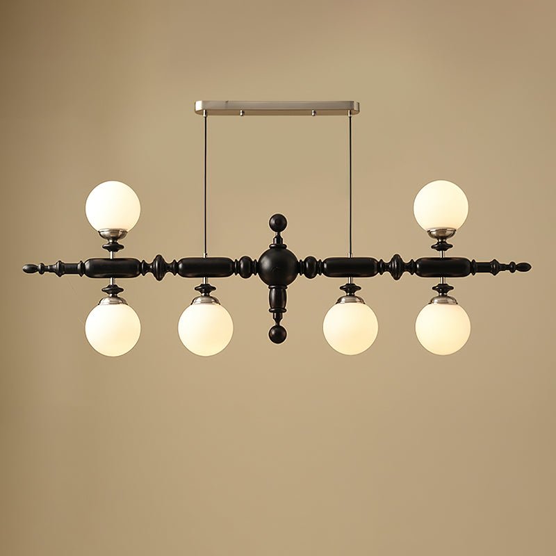 Elegant Wooden Chandelier with Adjustable Height and LED Compatibility