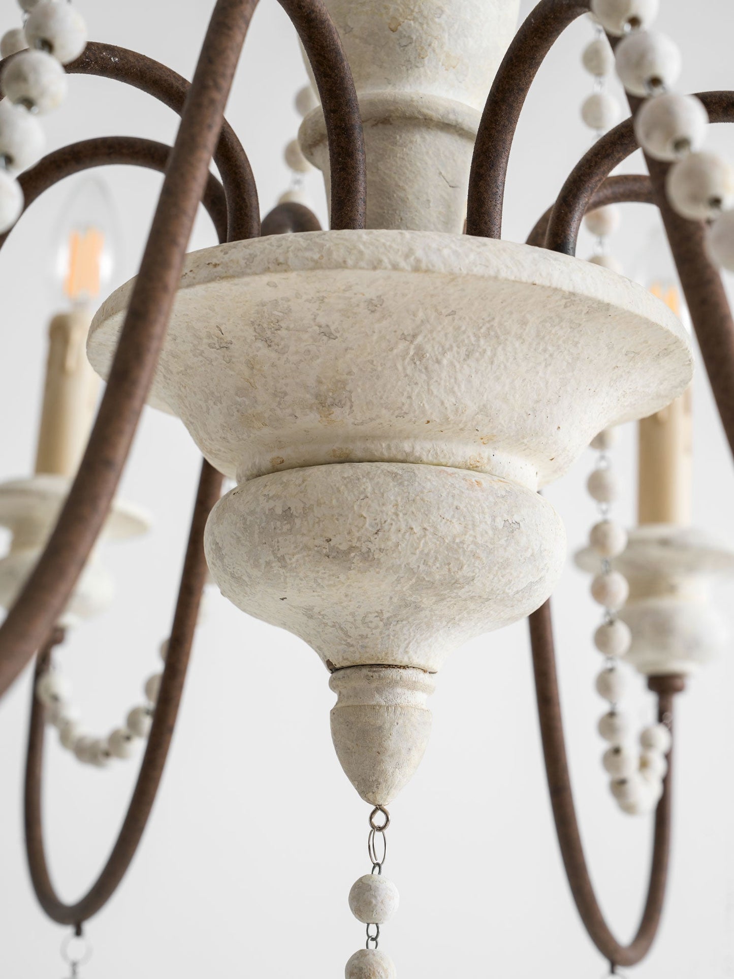 Elegant Candle Style Beaded Chandelier with Adjustable Height and Dimm
