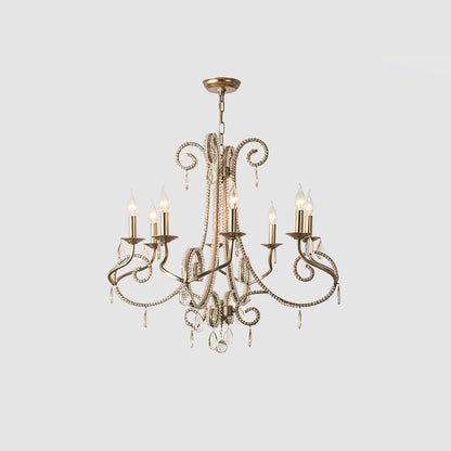 Elegant Candle Crystal Chandelier - Adjustable Height & Sparkling Acce