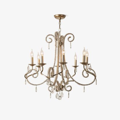Elegant Candle Crystal Chandelier - Adjustable Height & Sparkling Acce