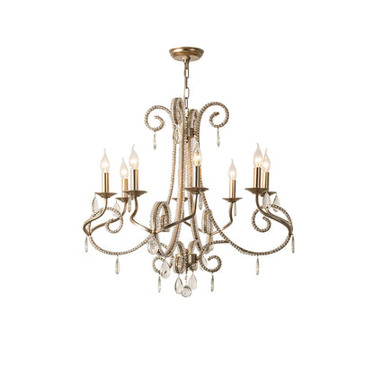 Elegant Candle Crystal Chandelier - Adjustable Height & Sparkling Acce
