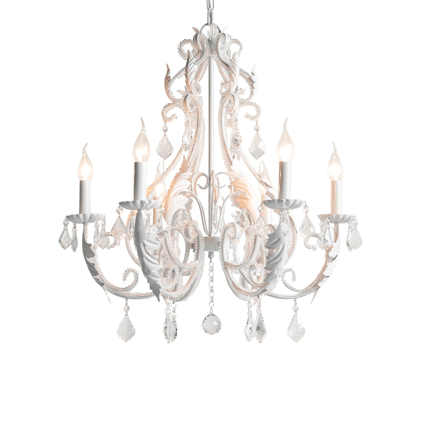 Elegant Candle Holder Chandelier with Adjustable Arms & Vintage Design