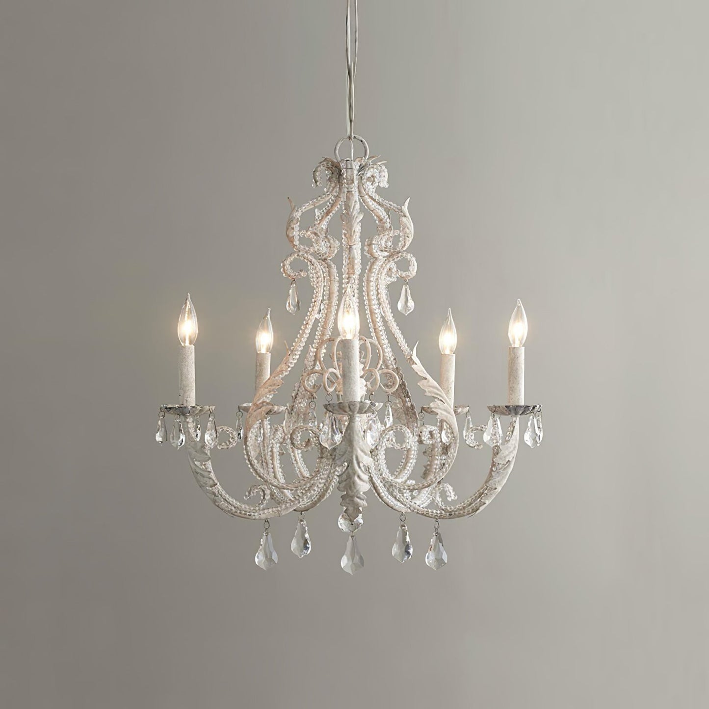 Elegant Candle Holder Chandelier with Adjustable Arms & Vintage Design
