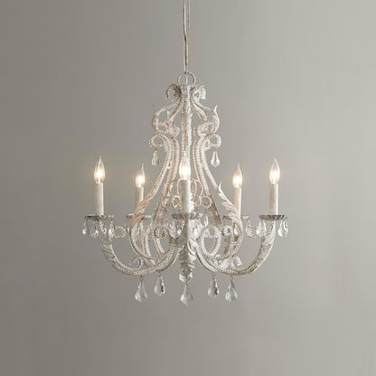 Elegant Candle Holder Chandelier with Adjustable Arms & Vintage Design