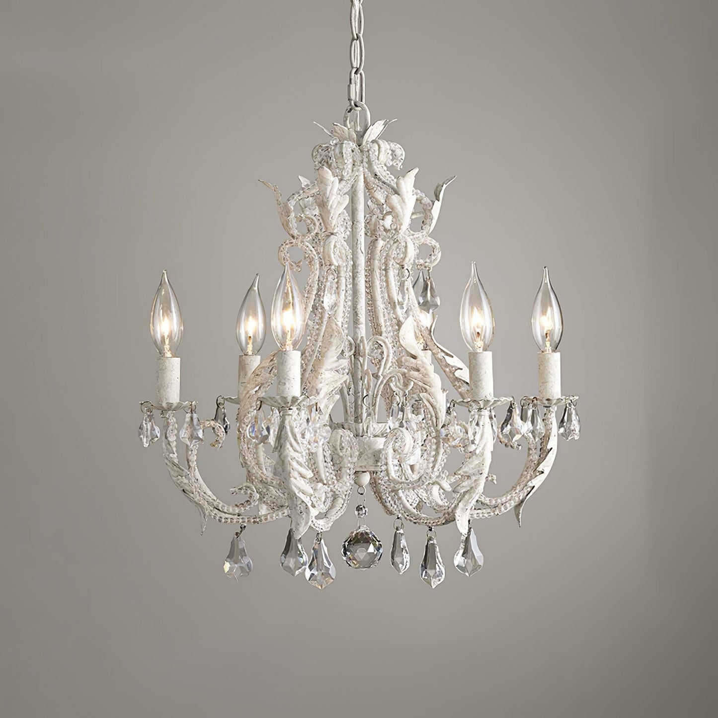 Elegant Candle Holder Chandelier with Adjustable Arms & Vintage Design