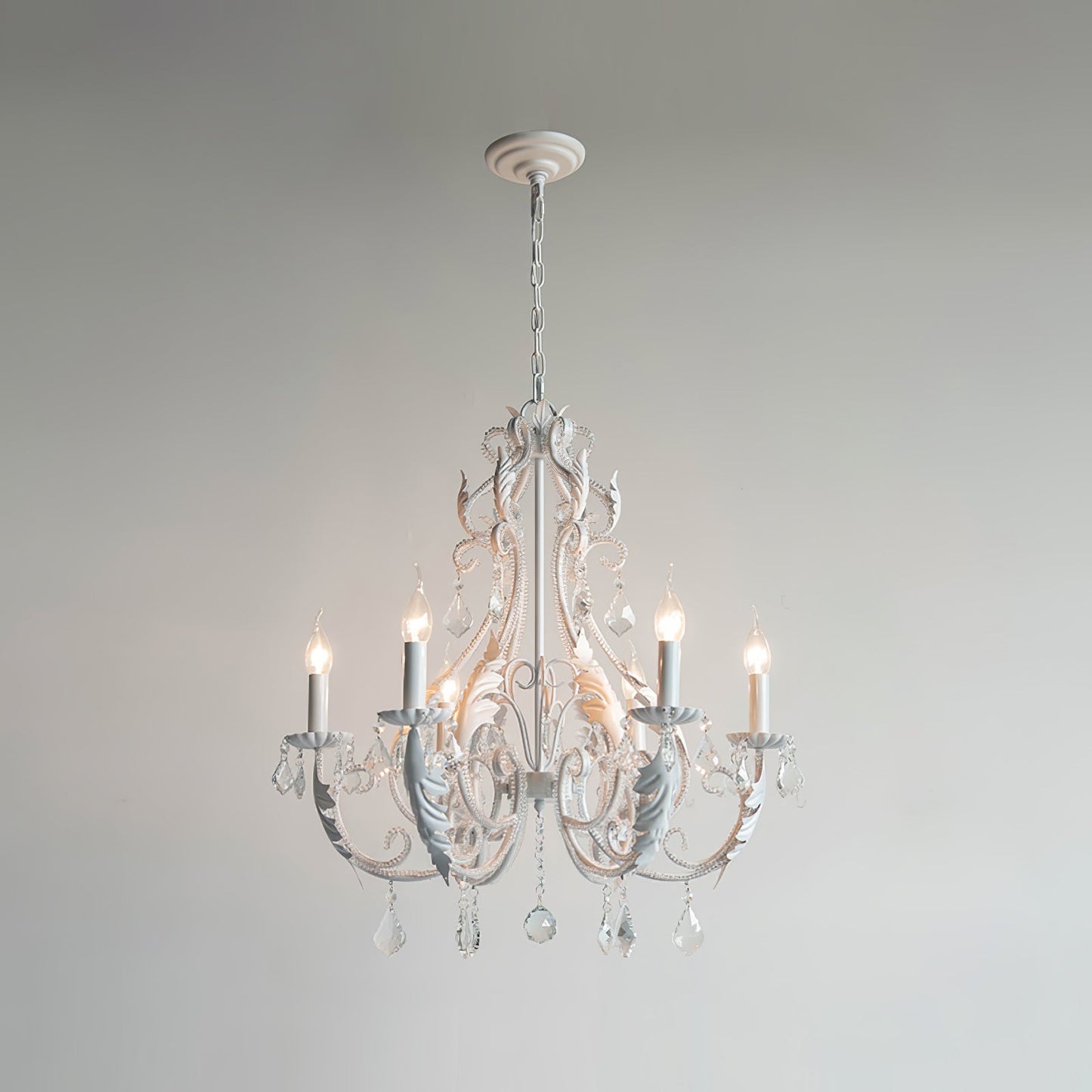 Elegant Candle Holder Chandelier with Adjustable Arms & Vintage Design