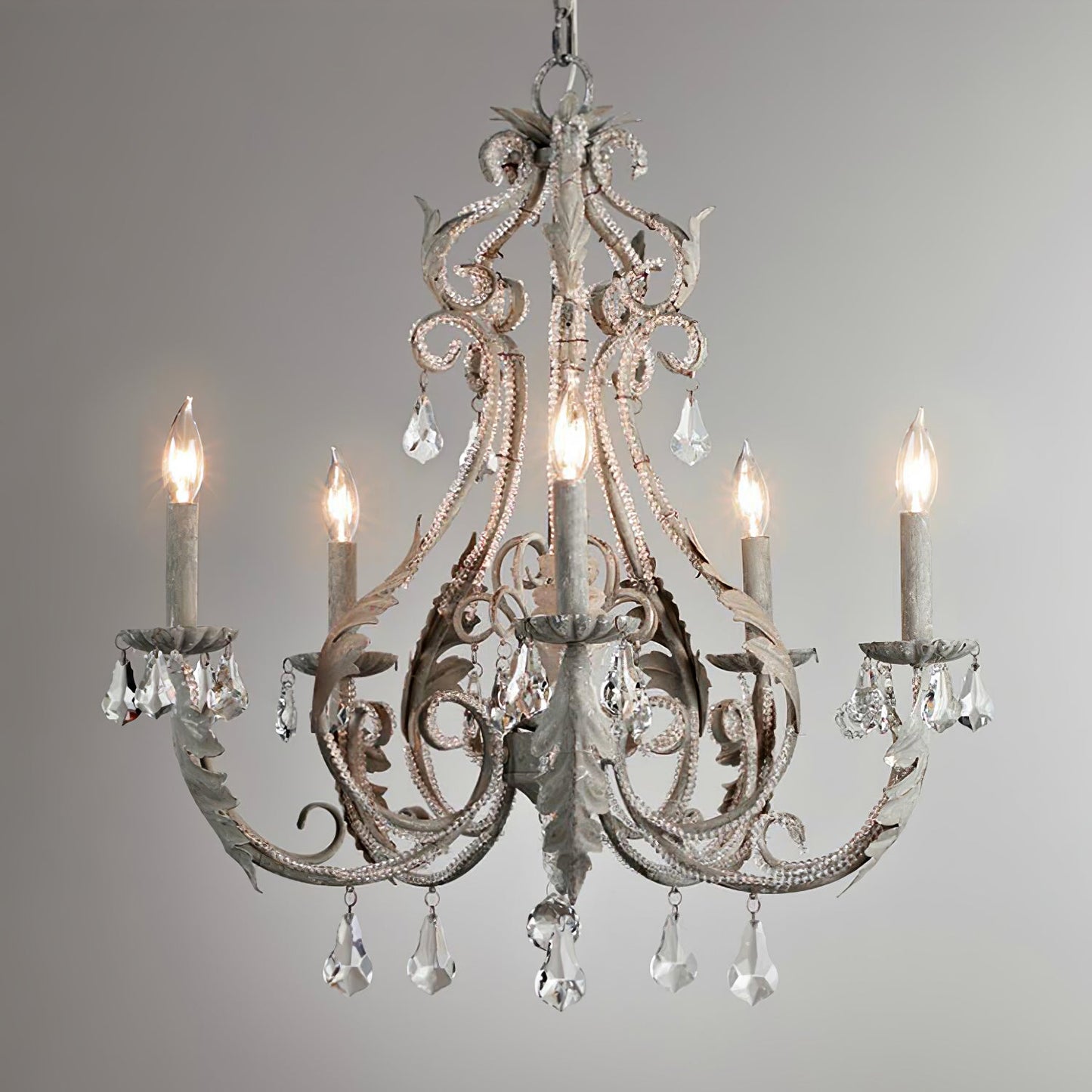 Elegant Candle Holder Chandelier with Adjustable Arms & Vintage Design