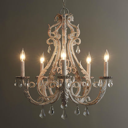 Elegant Candle Holder Chandelier with Adjustable Arms & Vintage Design