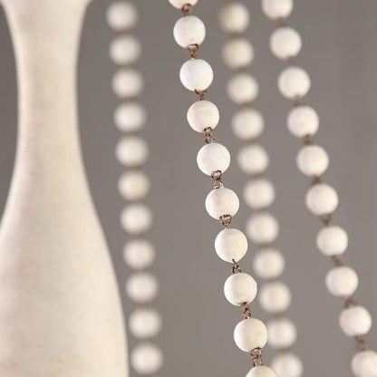 Elegant Candle Style Beaded Chandelier with Adjustable Height and Dimm