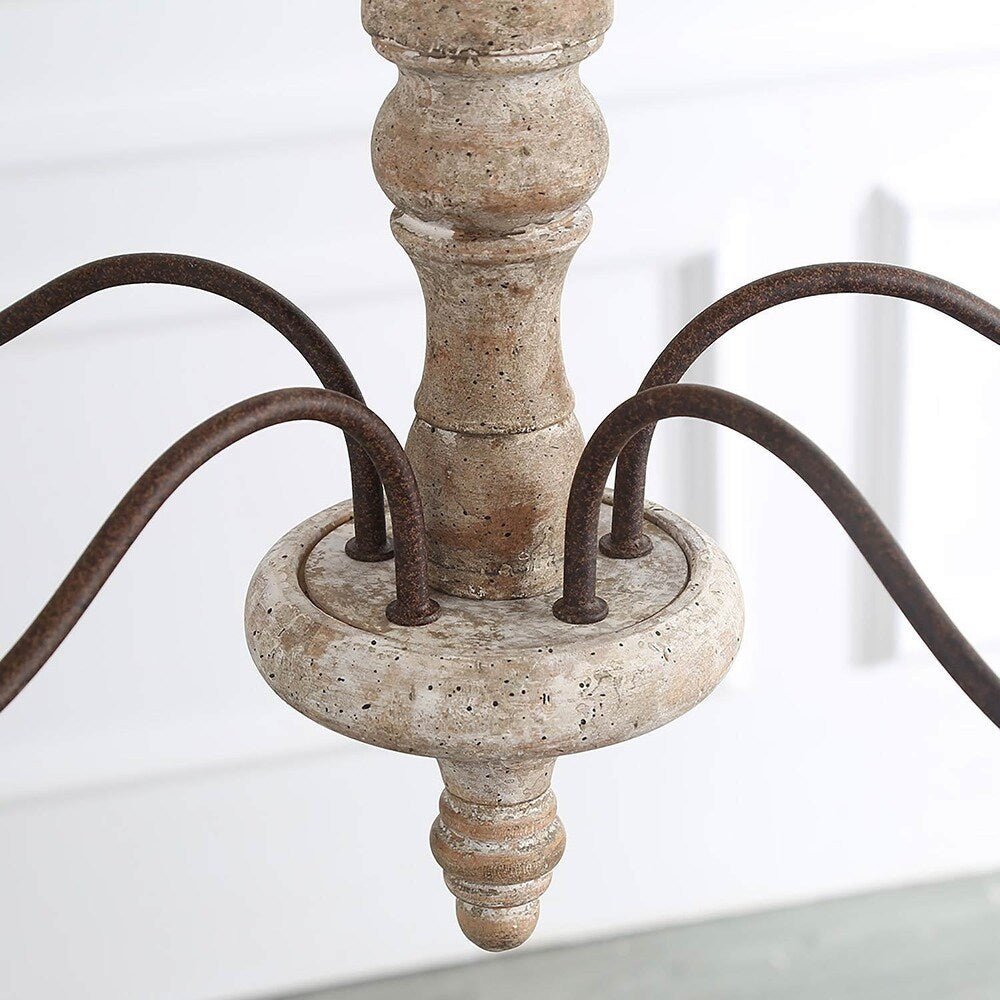 Candlestick Farmhouse Chandelier - Rustic Design with Adjustable Heigh