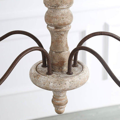 Candlestick Farmhouse Chandelier - Rustic Design with Adjustable Heigh