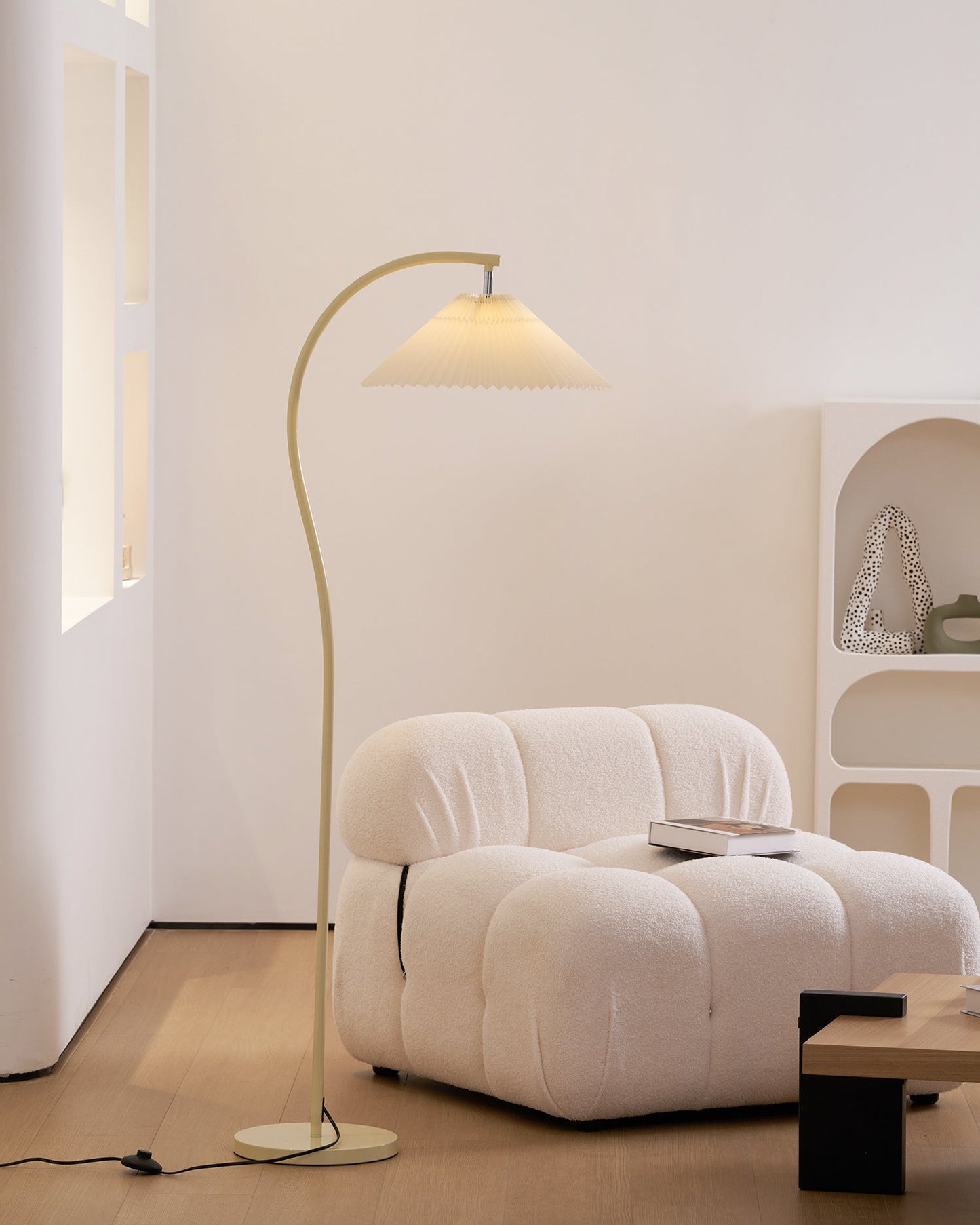 Crescini Pleated Floor Lamp - Adjustable Brightness & Elegant Design
