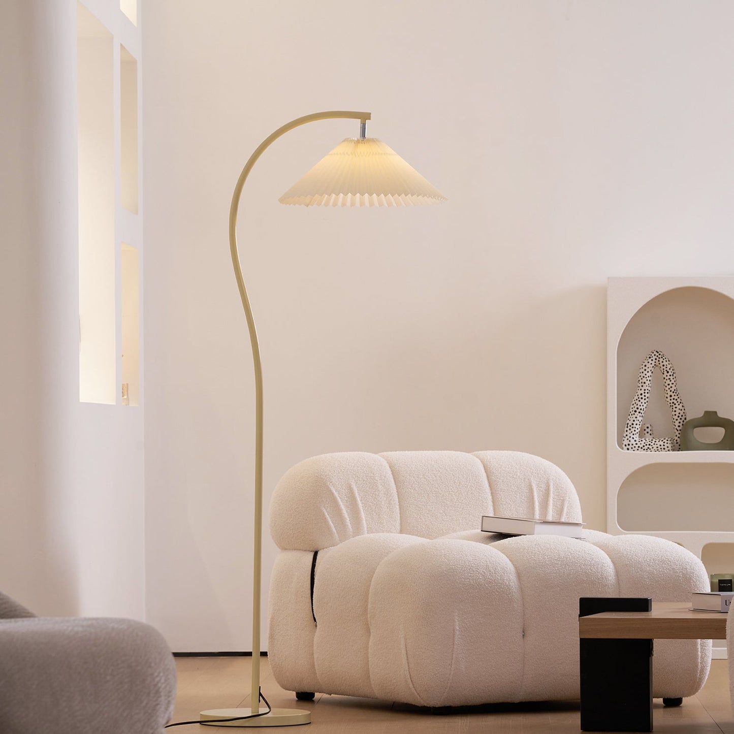 Crescini Pleated Floor Lamp - Adjustable Brightness & Elegant Design