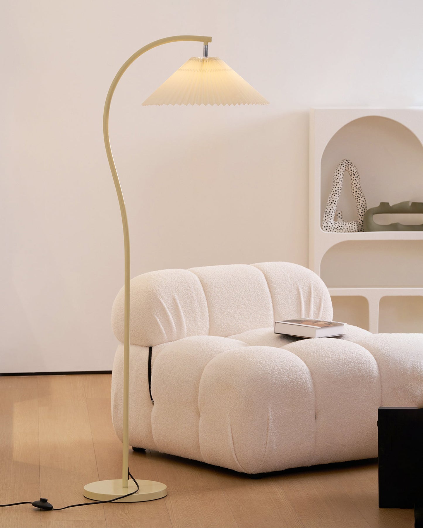 Crescini Pleated Floor Lamp - Adjustable Brightness & Elegant Design
