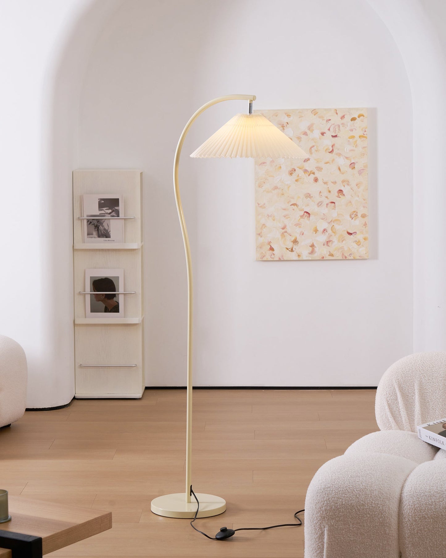 Crescini Pleated Floor Lamp - Adjustable Brightness & Elegant Design