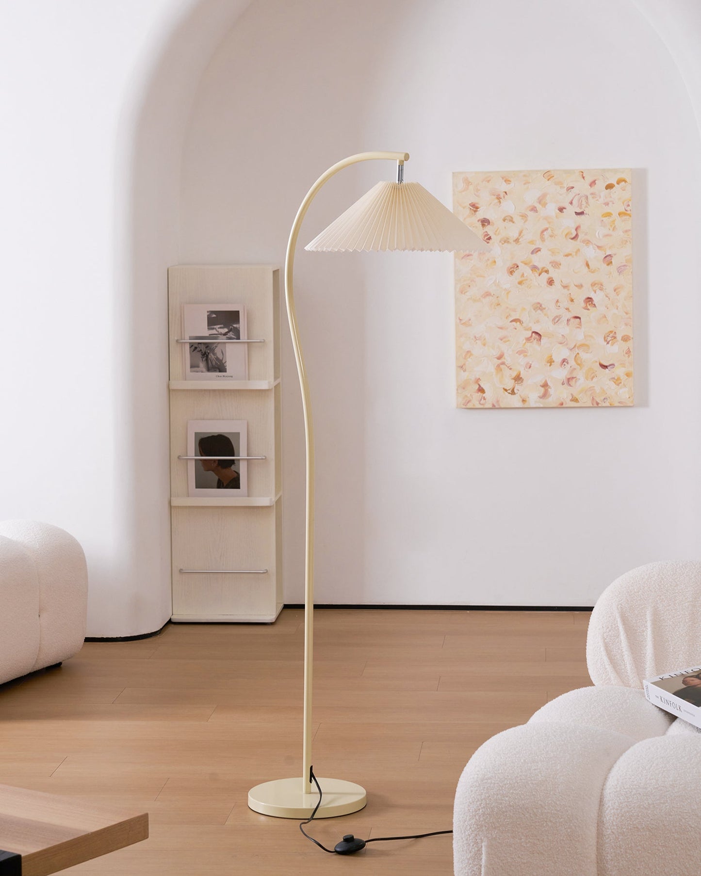 Crescini Pleated Floor Lamp - Adjustable Brightness & Elegant Design