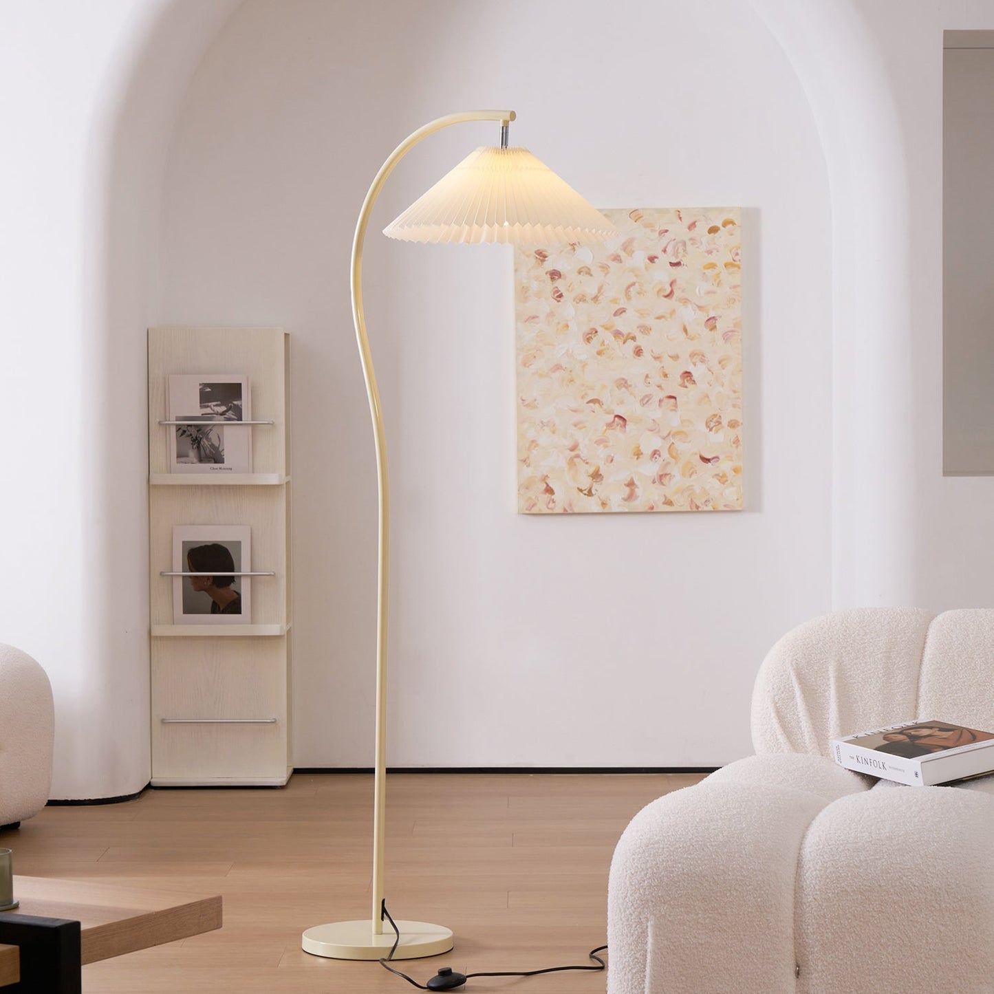 Crescini Pleated Floor Lamp - Adjustable Brightness & Elegant Design