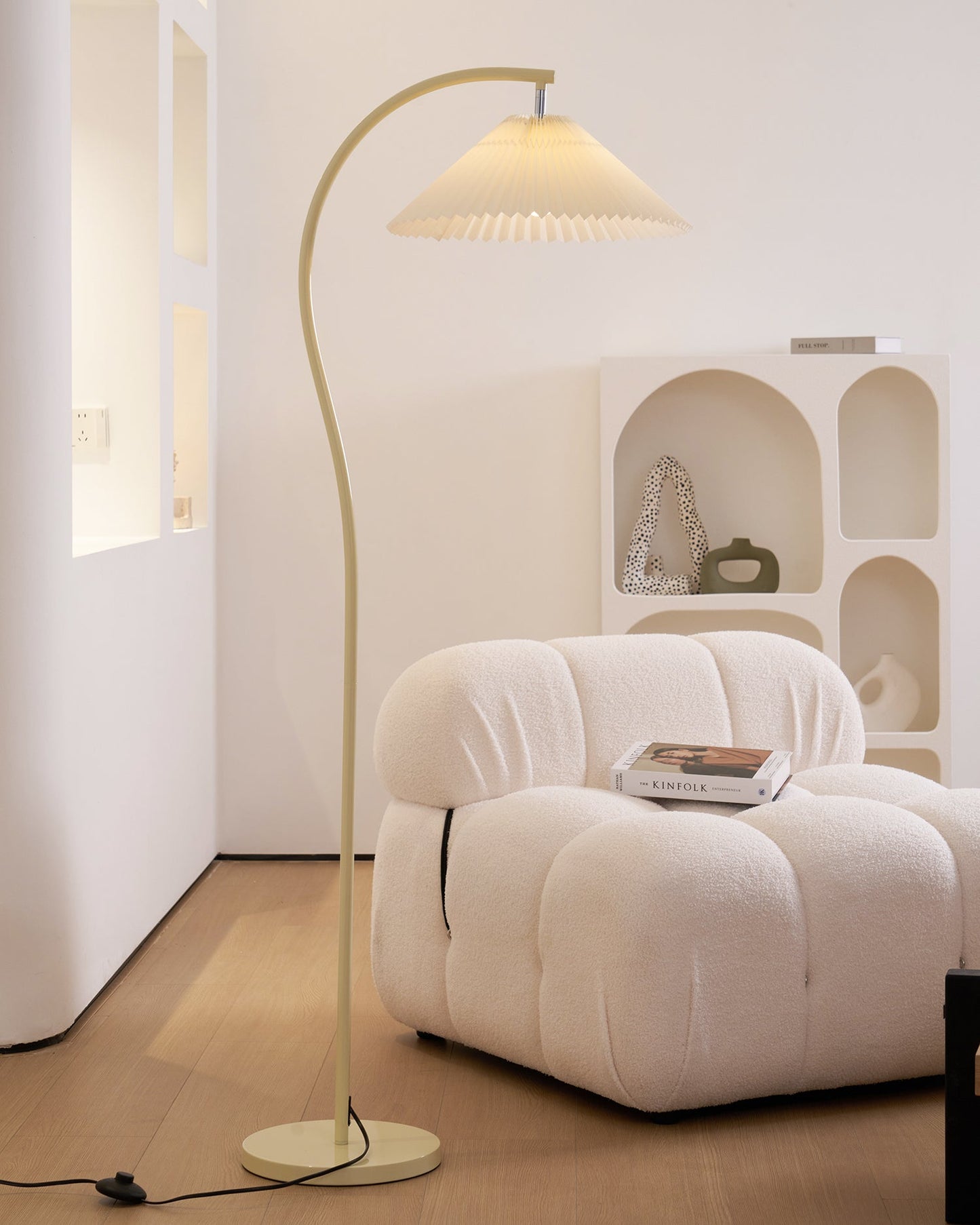 Crescini Pleated Floor Lamp - Adjustable Brightness & Elegant Design