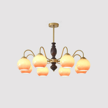 Elegant Caramel Orb Chandelier - Adjustable Height, Energy Efficient L