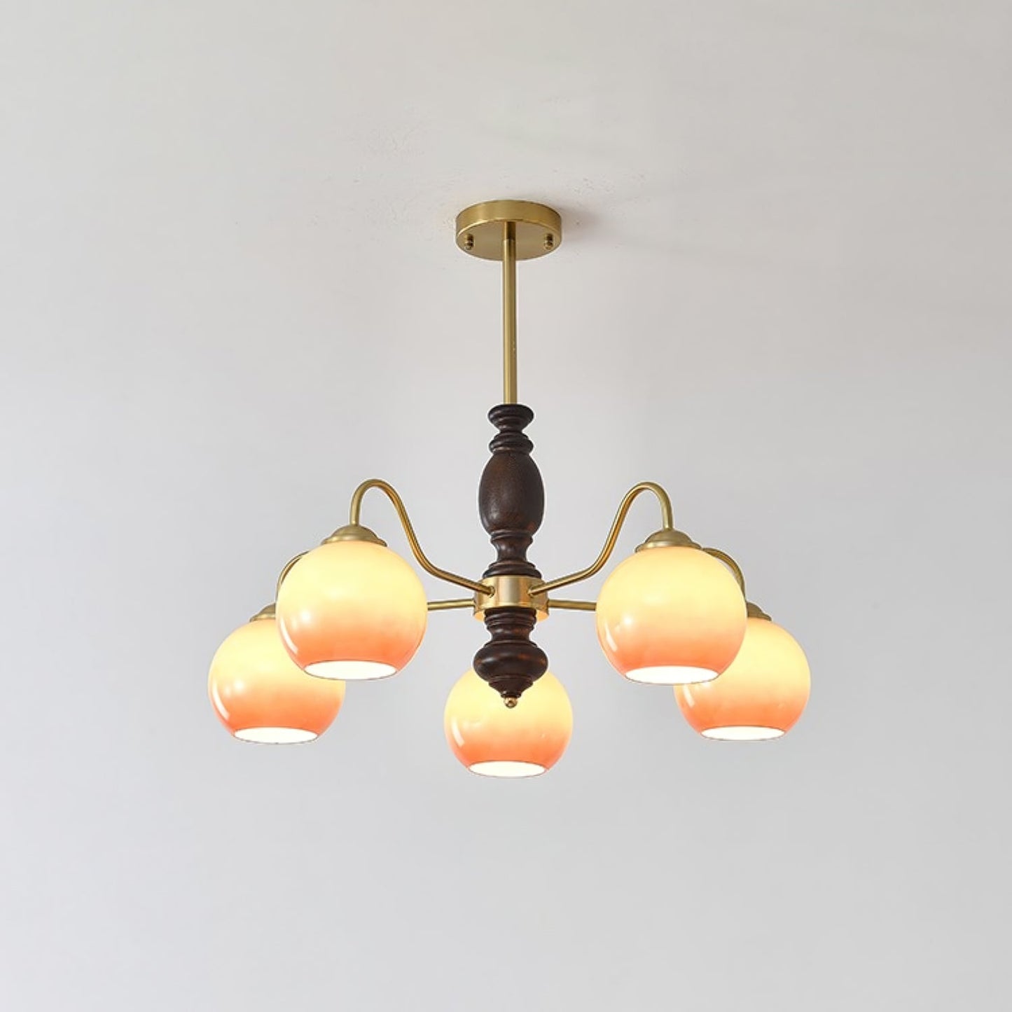 Elegant Caramel Orb Chandelier - Adjustable Height, Energy Efficient L