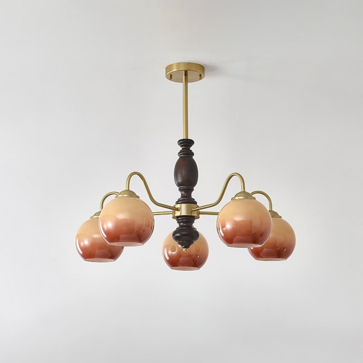 Elegant Caramel Orb Chandelier - Adjustable Height, Energy Efficient L