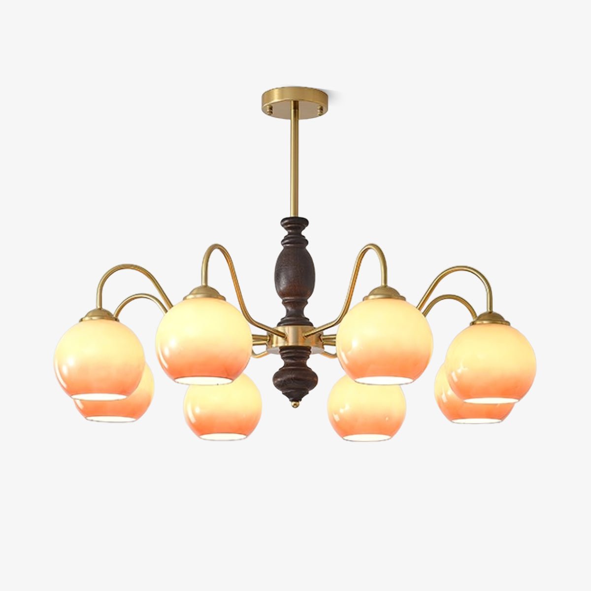 Elegant Caramel Orb Chandelier - Adjustable Height, Energy Efficient L