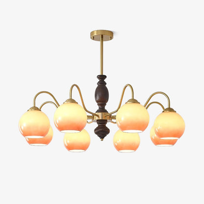 Elegant Caramel Orb Chandelier - Adjustable Height, Energy Efficient L