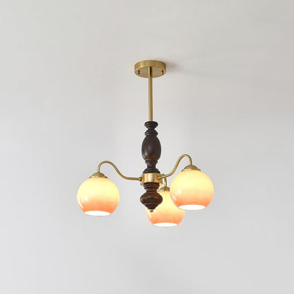Elegant Caramel Orb Chandelier - Adjustable Height, Energy Efficient L