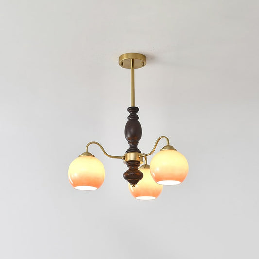 Elegant Caramel Orb Chandelier - Adjustable Height, Energy Efficient L