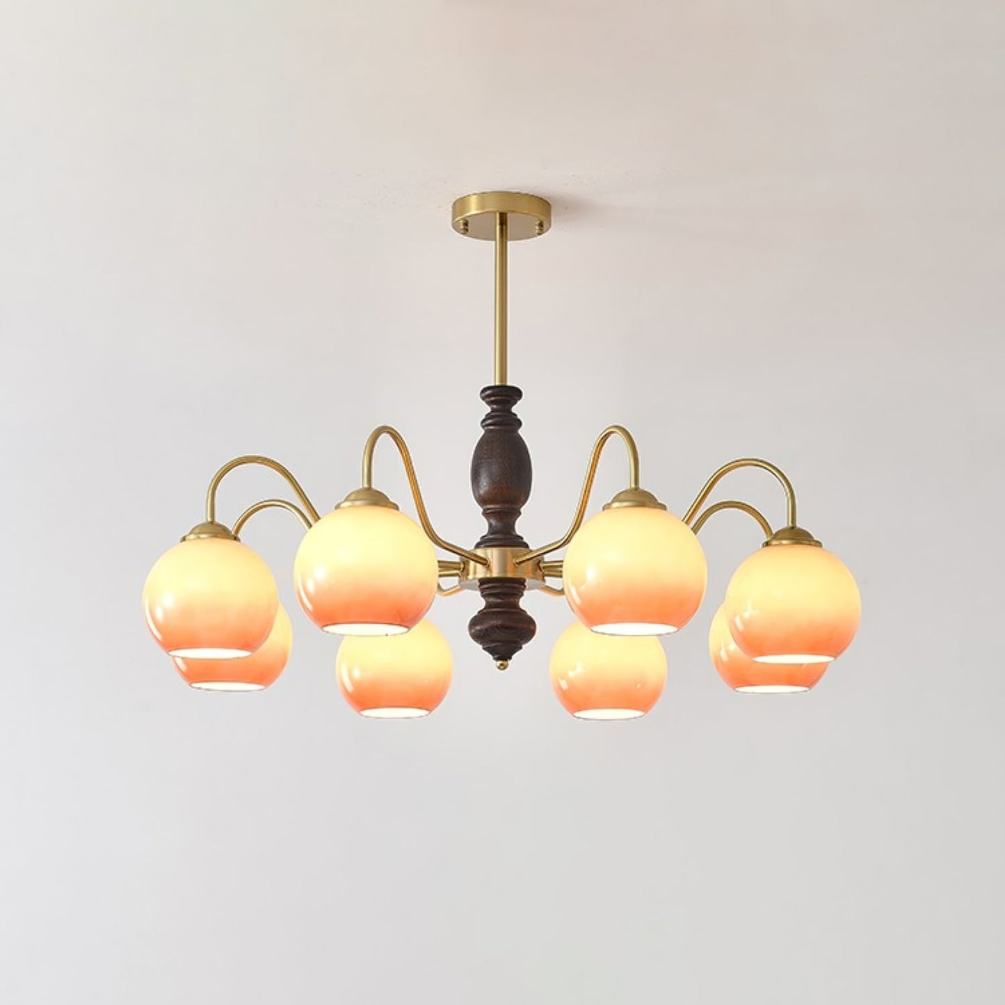 Elegant Caramel Orb Chandelier - Adjustable Height, Energy Efficient L