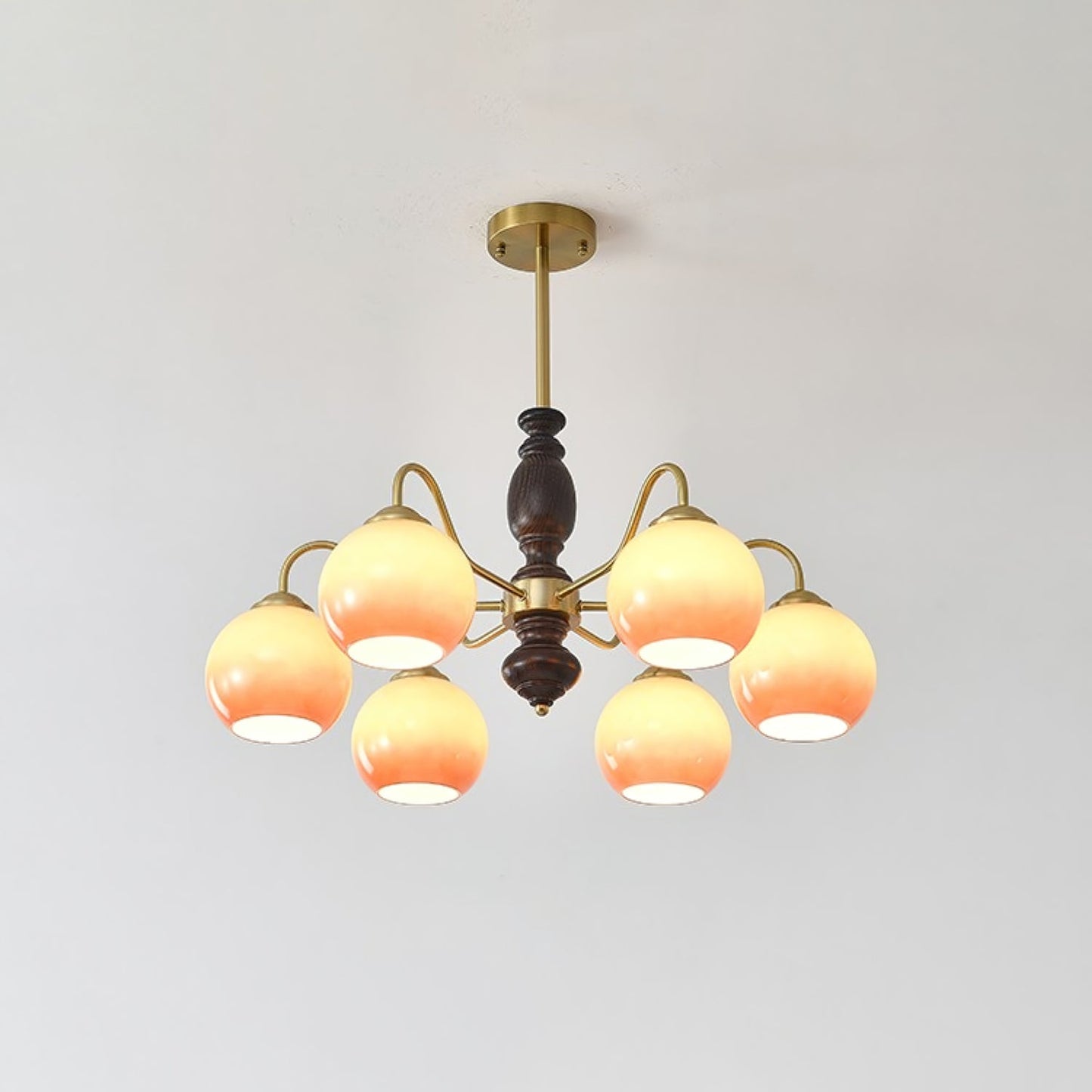 Elegant Caramel Orb Chandelier - Adjustable Height, Energy Efficient L