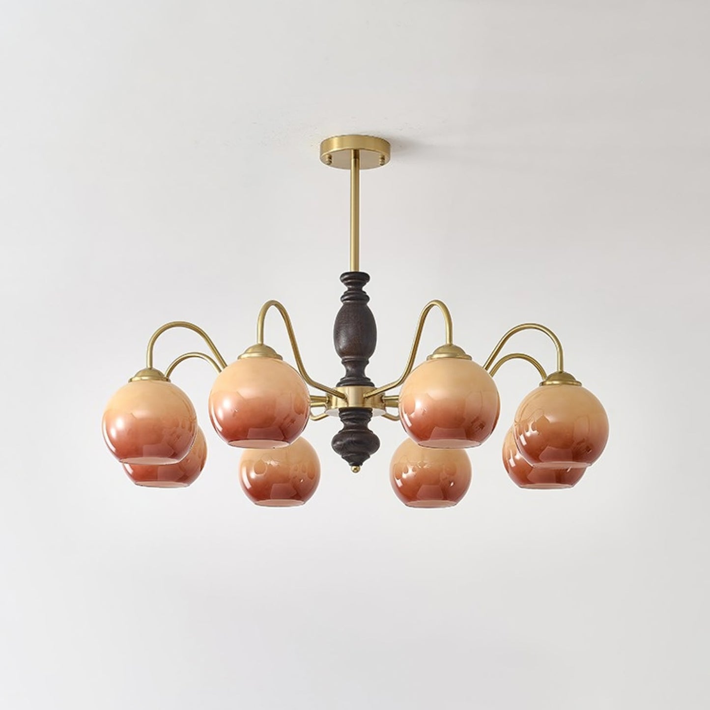 Elegant Caramel Orb Chandelier - Adjustable Height, Energy Efficient L