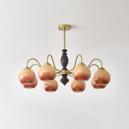 Elegant Caramel Orb Chandelier - Adjustable Height, Energy Efficient L