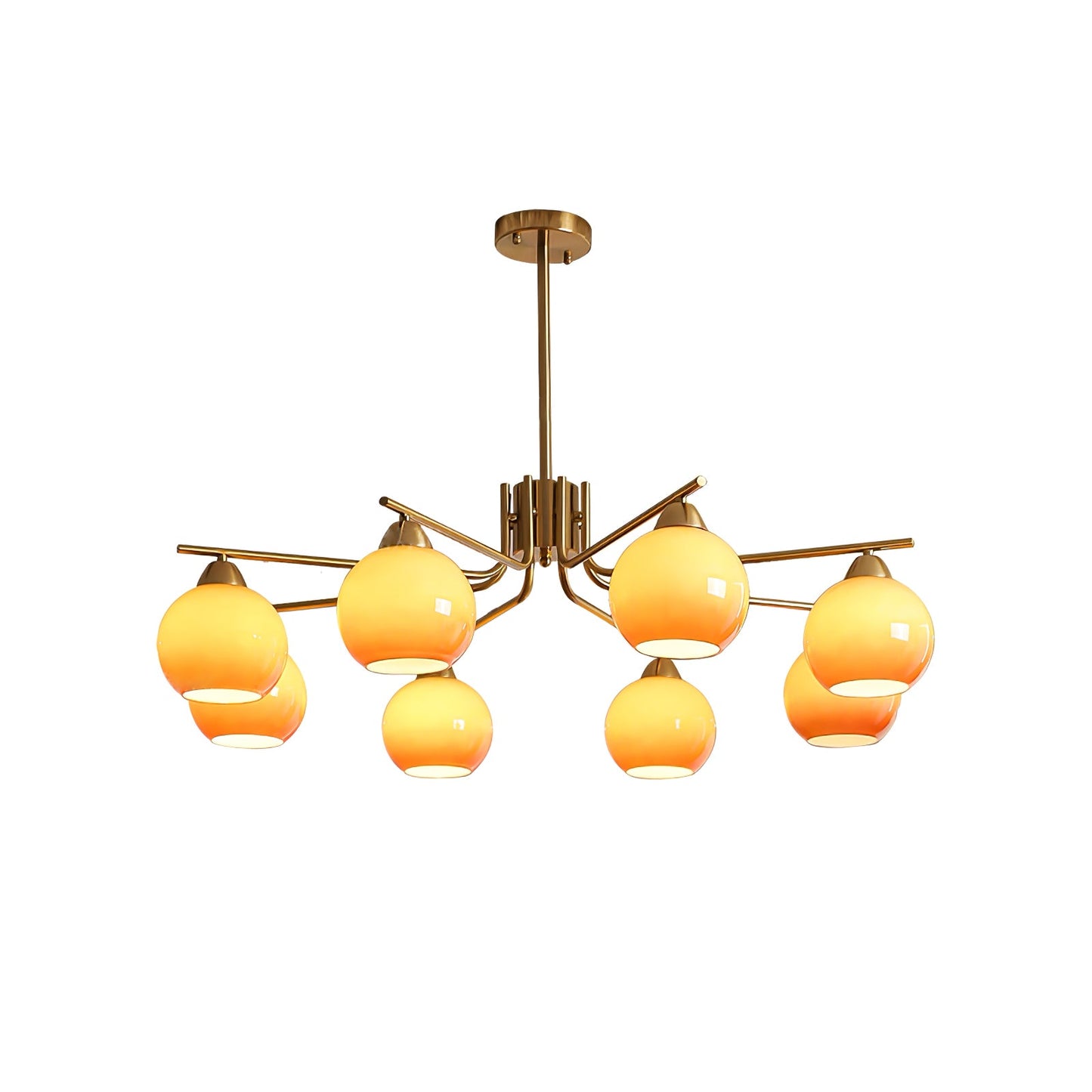 Elegant Caramel Sphere Chandelier - Adjustable Height, LED Compatible