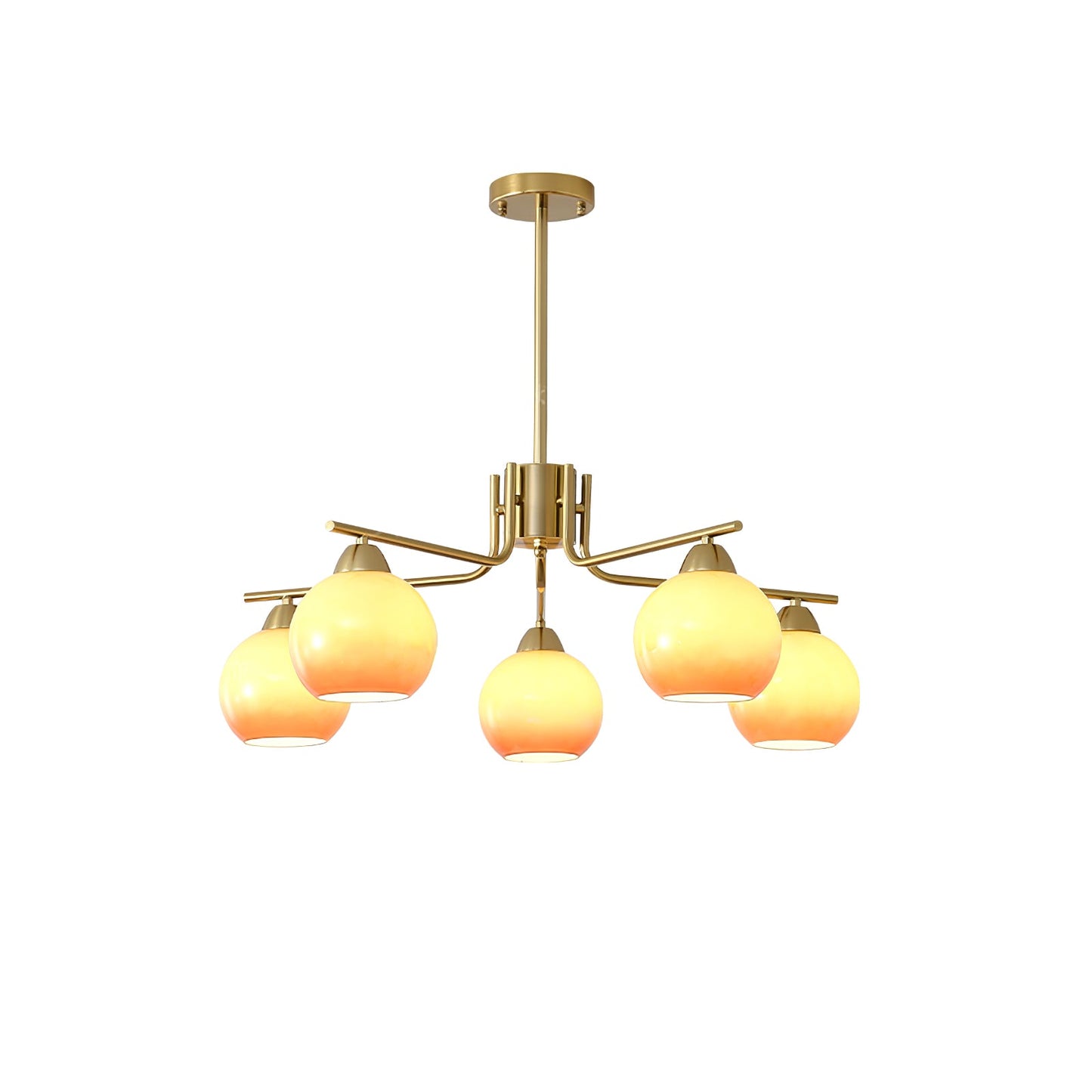 Elegant Caramel Sphere Chandelier - Adjustable Height, LED Compatible