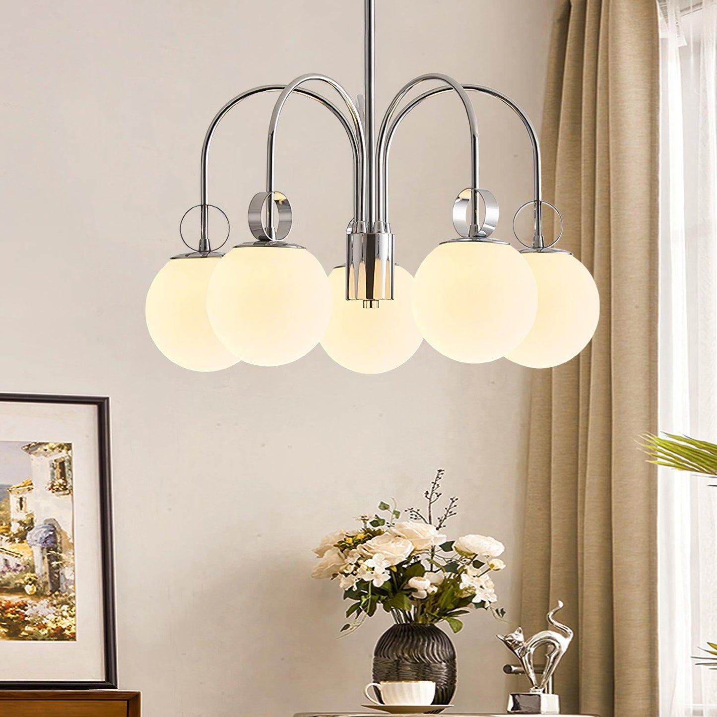 Carisa Collection Modern Chandelier with Adjustable Brightness & Elega