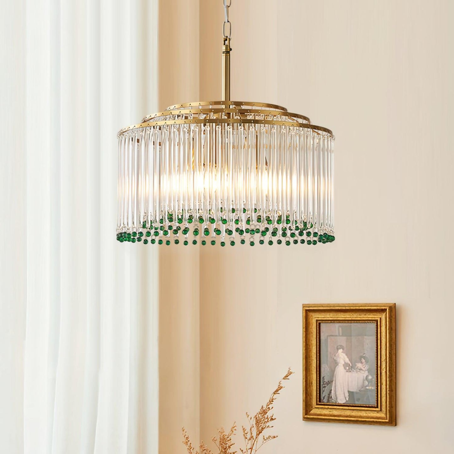 Casandra Crystal Chandelier - Elegant Design & Adjustable Height