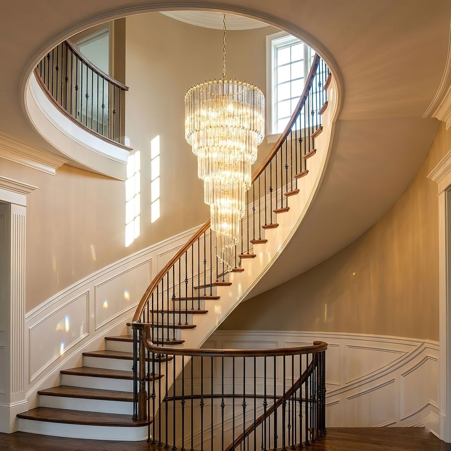 Cascada Spiral Clear Chandelier - Elegant Design, Energy Efficient LED