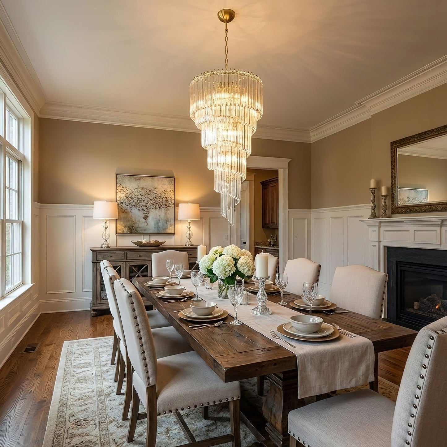 Cascada Spiral Clear Chandelier - Elegant Design, Energy Efficient LED