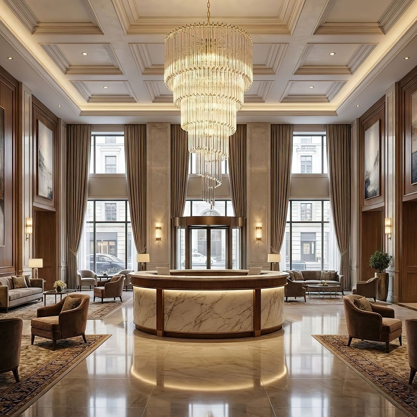 Cascada Spiral Clear Chandelier - Elegant Design, Energy Efficient LED